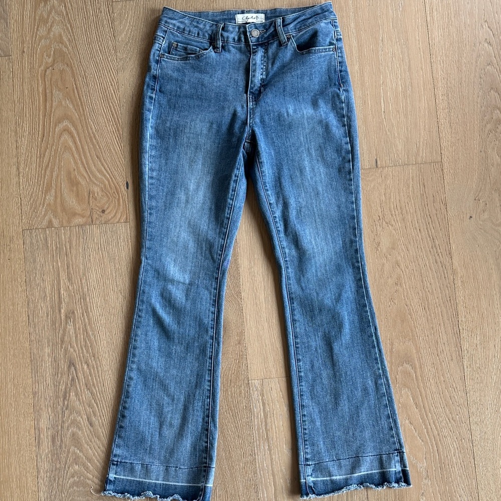 Charlie B Women's Blue Flared Jeans Size 6